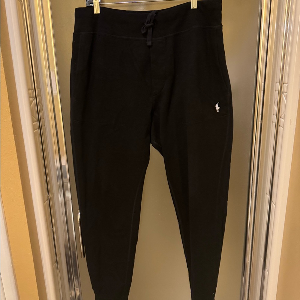 Polo-RL; Black Jogger Pants w/ white logo; gently used.